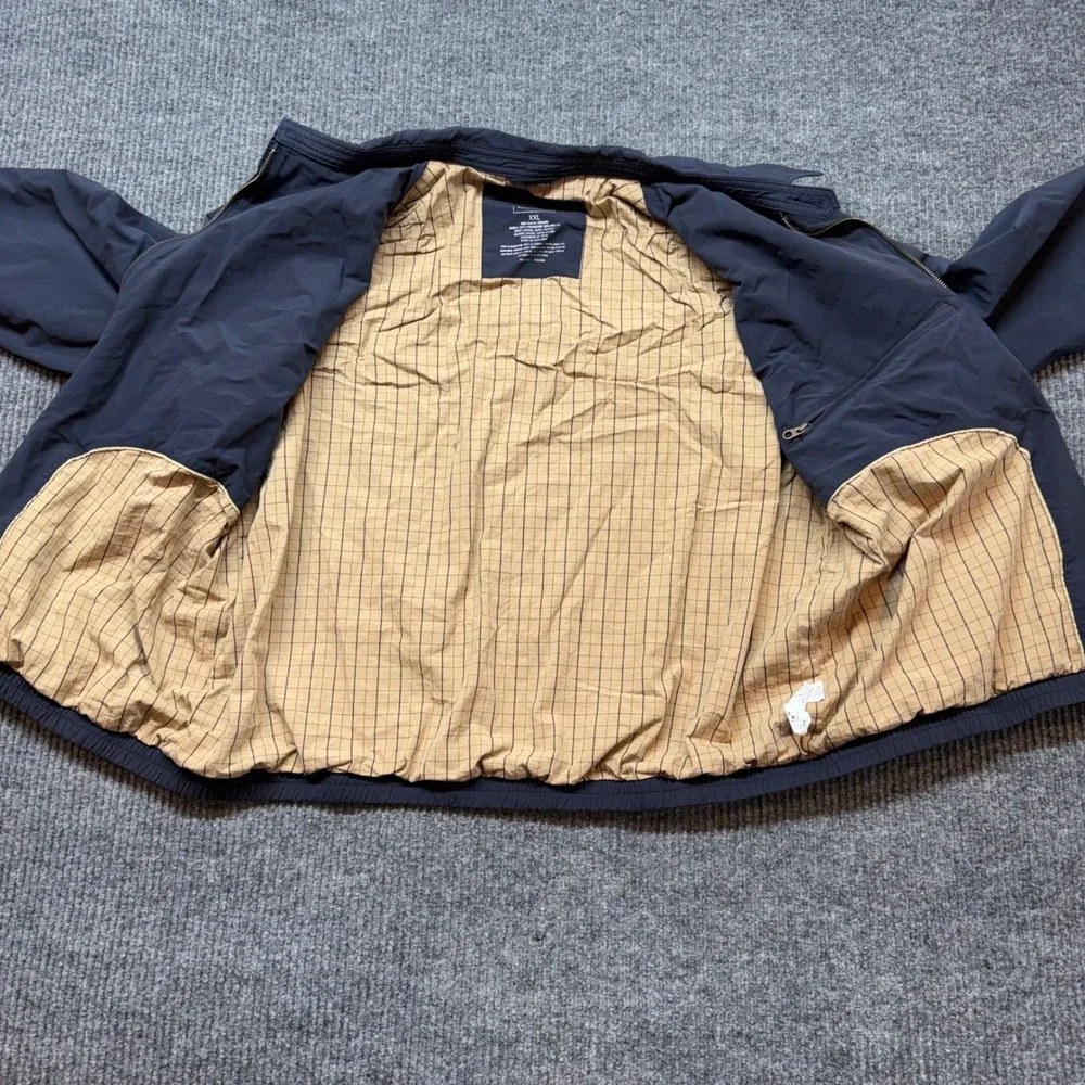 Vintage LL Bean XXL Blue Bomber Jacket Zip Front Harrington Windbreaker Dad